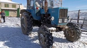 Трактор МТЗ 82 не заводится.Буксир трактором BAŞAK 2090S на снегу