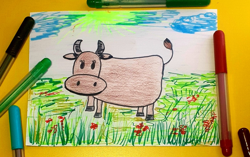 Как нарисовать корову/Рисуем с ребенком