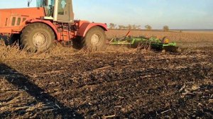 Дисковая борона VELES БДП-7 обработка стерни подсолнечника