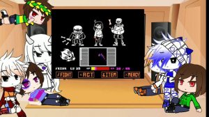 Реакция оригинального андертейл на Bаd time trio| Gacha club | Undertale AU | ~by Mika