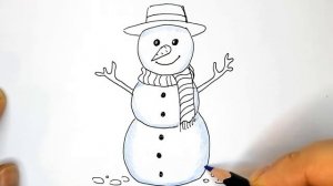 Как нарисовать снеговика