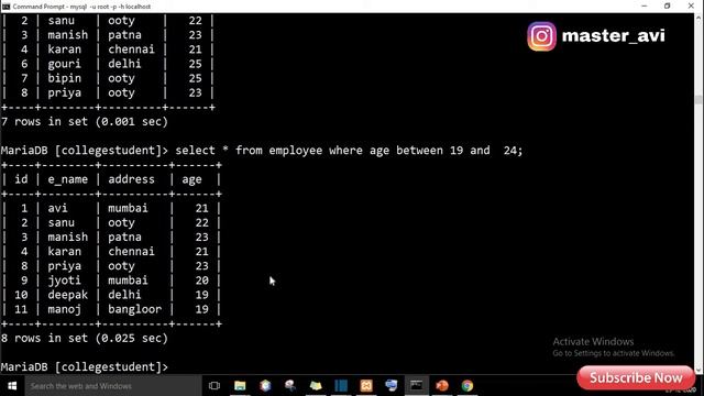 lecture 14 operators in sql   || SQL & MySQL tutorial in Hindi 2021