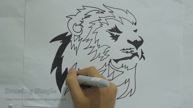 Ep. 124 - How to draw lion head tribal tattoo design #3 смотреть онлайн