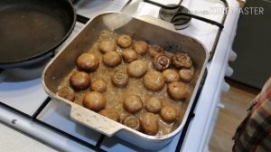 Приготовление королевских шампиньонов на сливочном масле в сметане