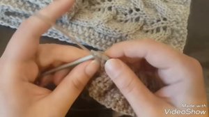 Стильный, ажурный шарф спицами! Узор "Листики и косы"! Scarf