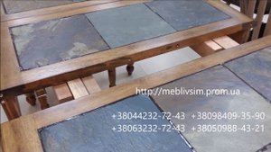 Cтолы с керамической плиткой Малайзия. .Стол обеденный раскладной T 14311 OAK LATITUDE.