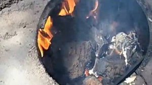 Процесс сгорания бурого уголя