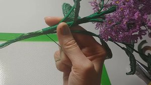 Сирень из бисера МК от Koshka2015 - цветы из бисера, бисероплетение Часть 4 beaded lilac tutorial