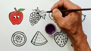 Learn how to draw and color fruit that is easy to imitate | Painting tips for kids + animation