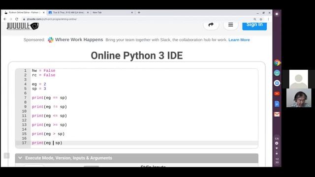 [07/02/2020] Private (Zoom online) Coding Lesson w/ Mr. Hun