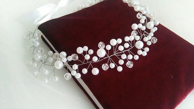 Ободок для невесты. Плетение из проволоки и бусин | Jo Handmade смотреть онлайн
