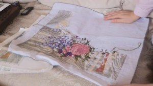 Вышивка "Пионы и дельфиниумы" Долгострой