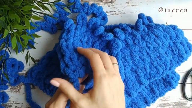 Манишка из пряжи Alize Puffy. Мастер - класс.