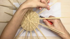 #3.Wicker tea coaster. Подставка под чашку из бумажной лозы. Круглое дно. Плетение для начинающих.