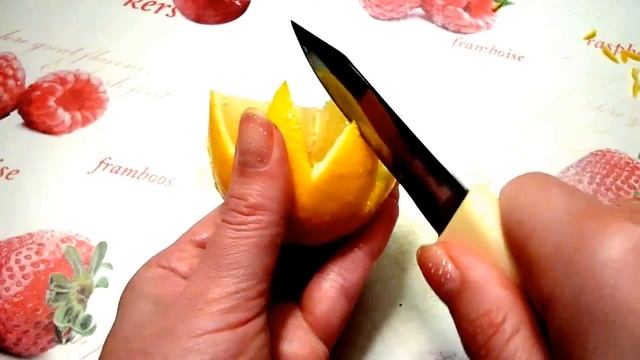 Цветок из лимона! Flower of lemon! Украшения из фруктов! Decoration of fruit! смотреть онлайн