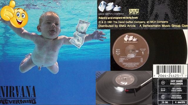 Lithium - Nirvana 1991 "Nevermind" Vinyl Disk 12" Maxi Longplay 33rpm 4K Hard Rock Musik