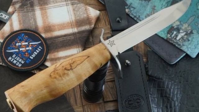 Нож с фиксированным клинком АиР Штрафбат, сталь 95Х18, рукоять карельская береза смотреть онлайн