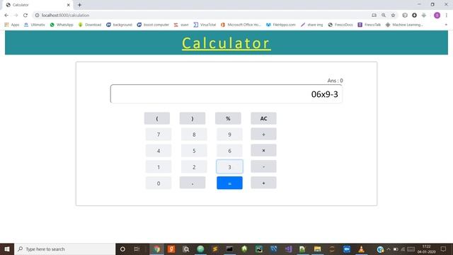 Basic Calculator || Mini Project || Using Python Django ||