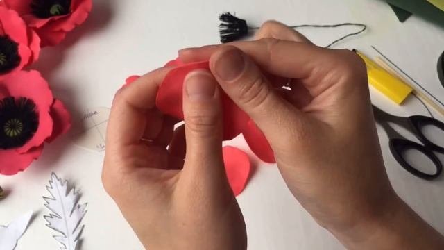 Мак из фоамирана. Цветы из фоамирана для начинающих. Foamiran Poppy. Foam Flowers.