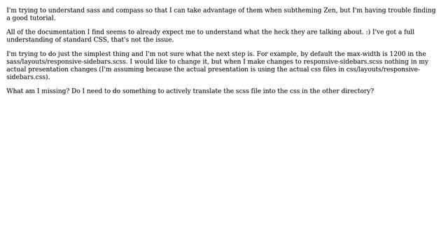 Drupal: Sass/Compass tutorial for Zen? смотреть онлайн