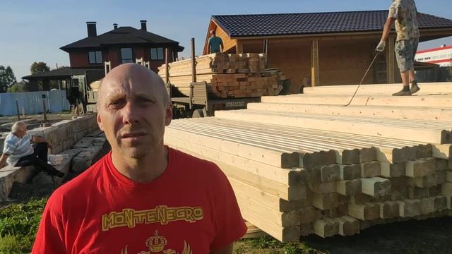 Разгрузка бруса на объекте (Нижегородская обл, Дзержинский р-н посёлок Дачный) смотреть онлайн