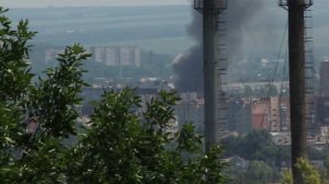 08.06.2014. 13:00. Славянск. Артобстрел, центр города | Ukraine, Slavyansk