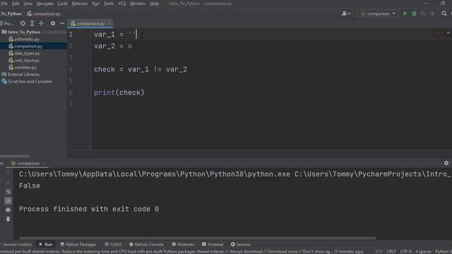 Python Comparison Operators смотреть онлайн