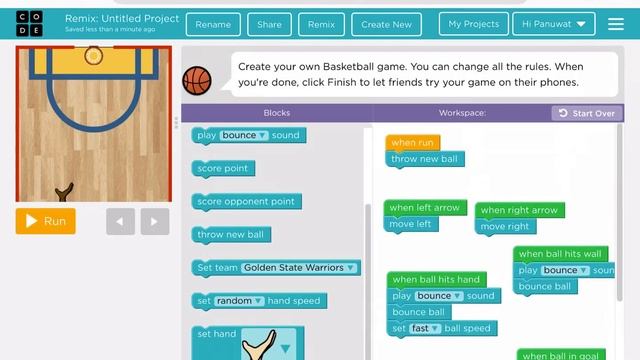 Making a simple basketball game in code.org смотреть онлайн