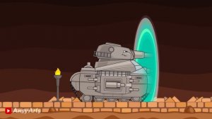 Fight with Tankosaur. Steel Monsters vs Demons. Cartoons About Tanks