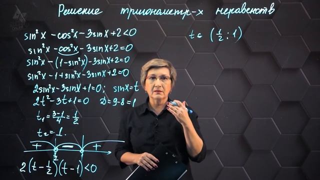 Решение тригонометрических неравенств. Практическая часть. 10 класс. смотреть онлайн
