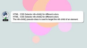 HTML : CSS Selector nth-child() for different colors