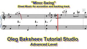 "Minor Swing" - Accordion Sheet Music Review. Advanced Level.