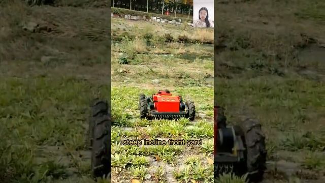 gasoline engine small size light weight self charging backup battery RC grass cutting machine