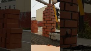 кладка столба. полуторный кирпич. расшивка.