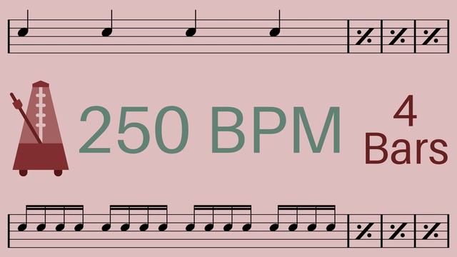 Metronome Click Track - 4 Bars Quarter to Sixteenth Notes 250 bpm - Smartronome смотреть онлайн