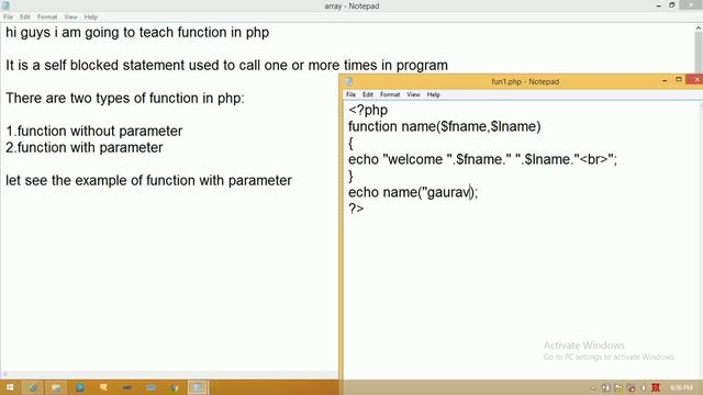 function with parameter in php #14