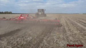 HORSCH Cultro 12 TC - измельчение «зелёной» стерни подсолнечника.