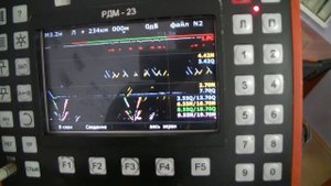 Развертка "В"   сплошного  контроля в дефектоскопе РДМ -23
