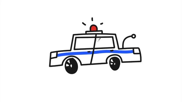 Раскраска ПОЛИЦЕЙСКАЯ МАШИНА / Как рисовать МАШИНУ ПОЛИЦИИ / Раскраски Машинки / Краски раскраски