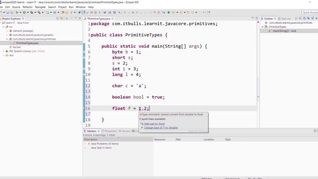 Primitive types and Variables in Java - Complete Tutorial смотреть онлайн