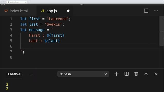 Learn JavaScript Lesson 14 Template literals Free Course Web Development
