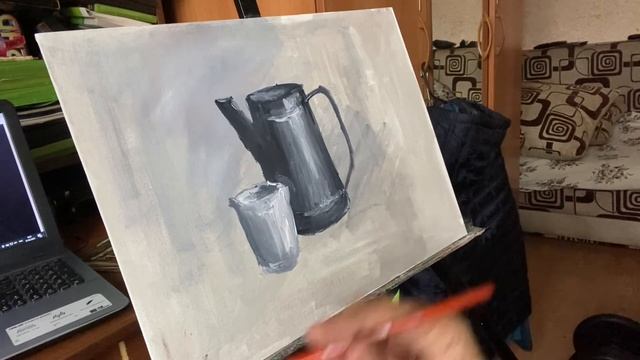 Беседы о живописи: пишем натюрморт маслом в технике гризайль смотреть онлайн