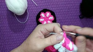 шестиугольный мотив крючком для вязания тапочек сапожек.