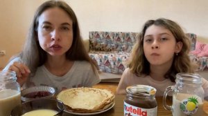 МУКБАНГ в русских традициях/ БЛИНЫ?/MUKBANG russian traditions/PANCAKES/NUTELLA