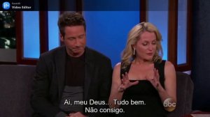 Дэвид Духовный и Джиллиан Андерсон на шоу Джимми Киммела