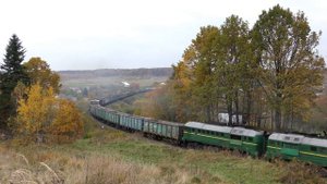 ?4М62 штурмует подъём в 22 тысячных перед станцией Ценжев | Double 2M62 with freight train