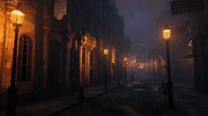 VICTORIAN AMBIENCE: Victorian London Thunderstorm  (Horses, Bells, Walking on Cobblestone)
