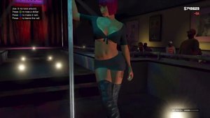 Grand Theft Auto V Strip Club Peach working the pole