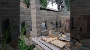 Строительство гаража из пескоблоков