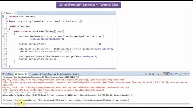 Spring Expression Language (SpEL) – Accessing Map with Annotation Configuration | Spring Tutorial